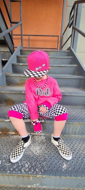 Custom Checkerboard Pants or Shorts Pick your Accent Color Unisex Kids Unisex Sizes