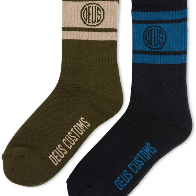 Deus Ex Machina Pill Logo Sock 2 Pack Multi
