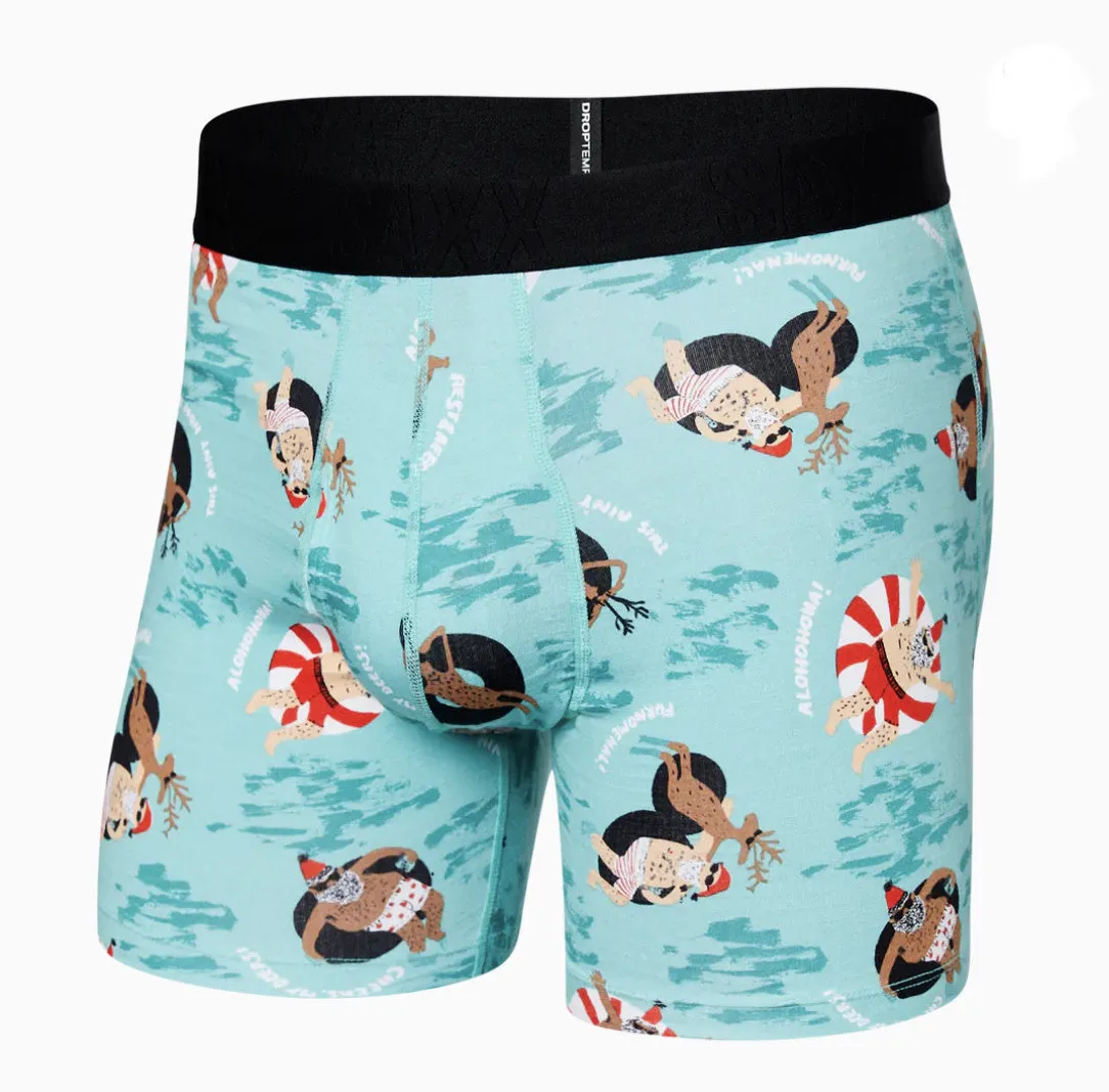 Droptemp™ Cooling Boxer Brief - Alohohoho-Ha-Turquoise