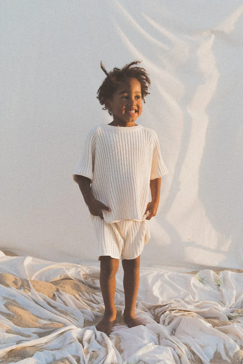 Essential Ribbed Knit Shorts - Vanilla
