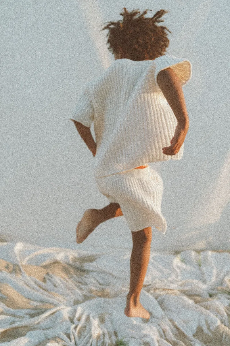 Essential Ribbed Knit Shorts - Vanilla