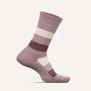 Feetures Womens Everyday Jacquard Block Cushion Crew Socks