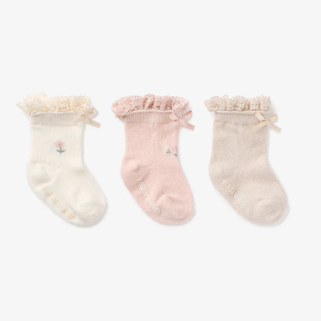 Floral Ankle Socks 3Pk