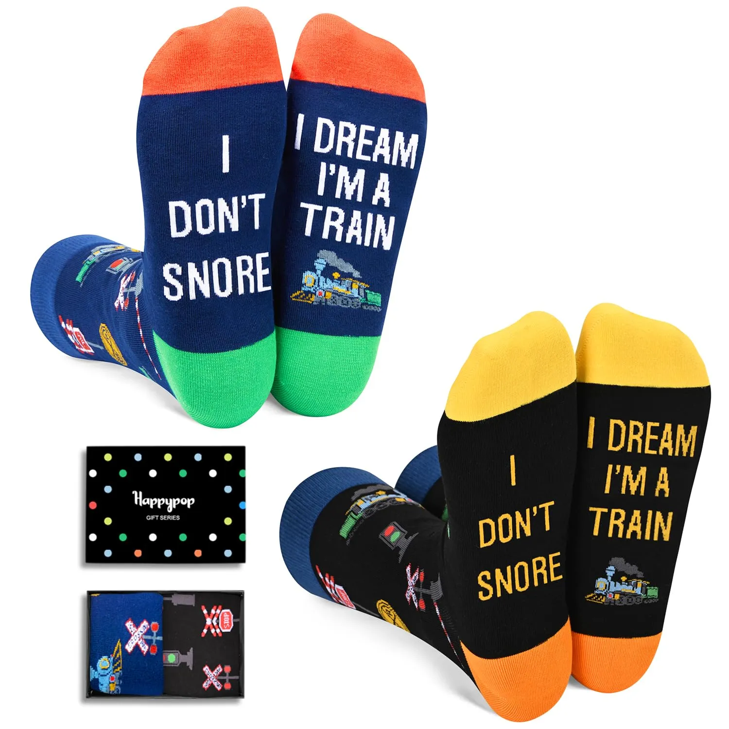 Funny Train Gifts For Men Adults; Railroad Gifts For Train Enthusiasts Lovers Train Collector, Train Socks Railroad Socks For Men