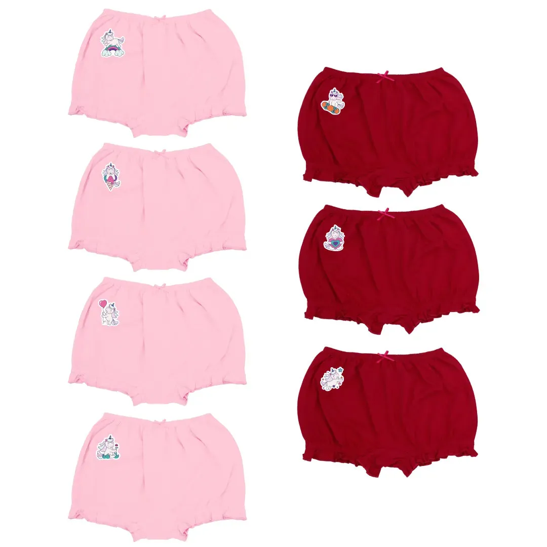 Girl's Bloomers | Ultra Soft Waistband | Protects Privacy | 7 Pack