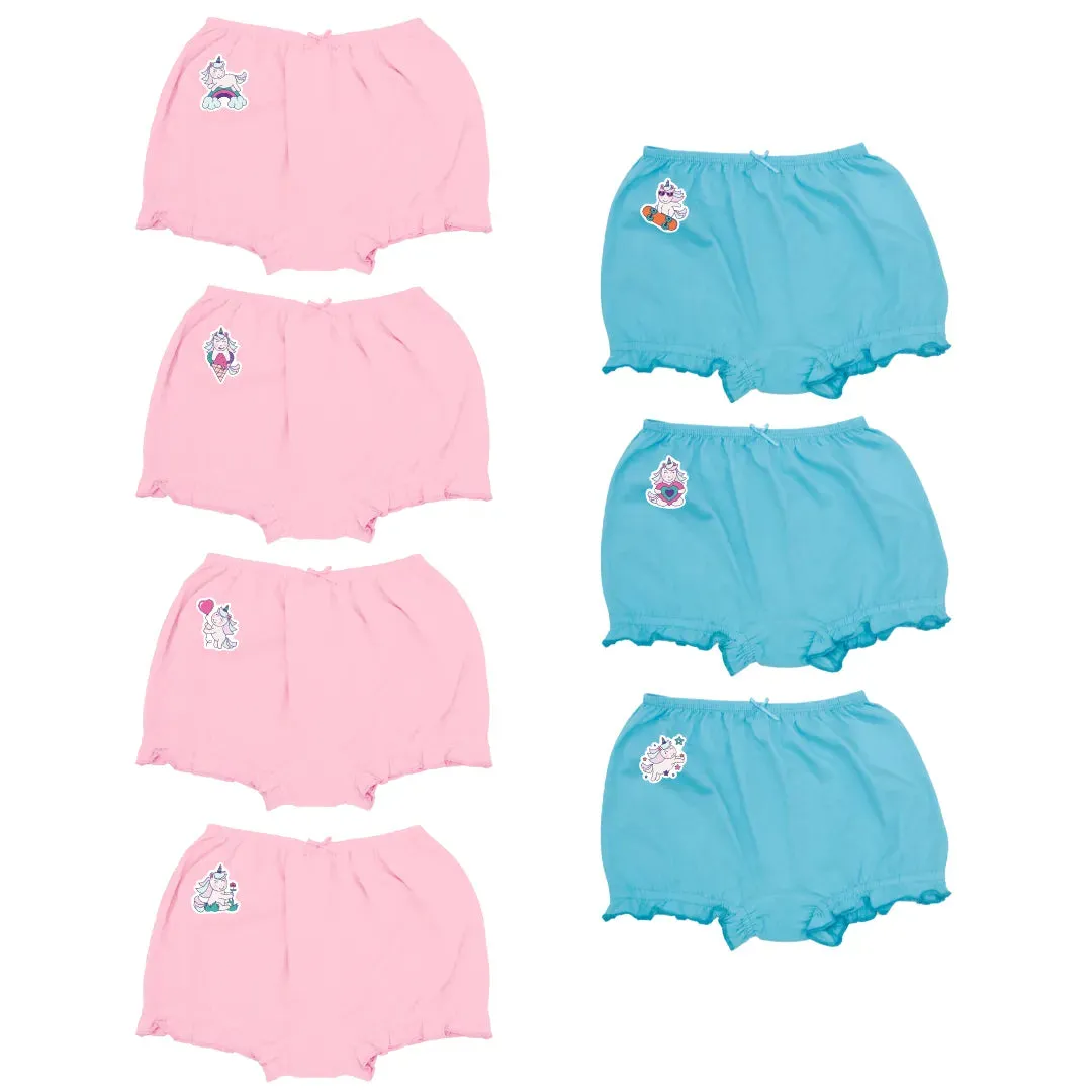 Girl's Bloomers | Ultra Soft Waistband | Protects Privacy | 7 Pack
