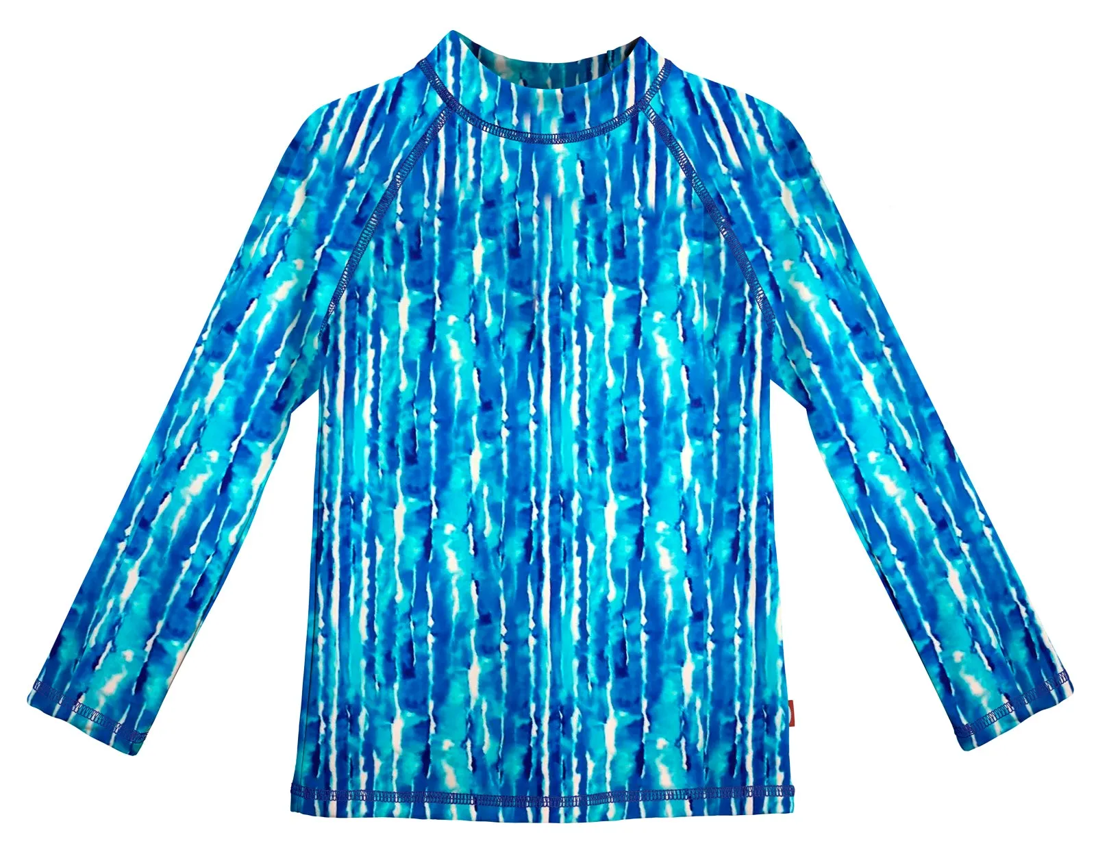 Girls UPF 50  Printed Long Sleeve Rashguard | Water Tie Dye