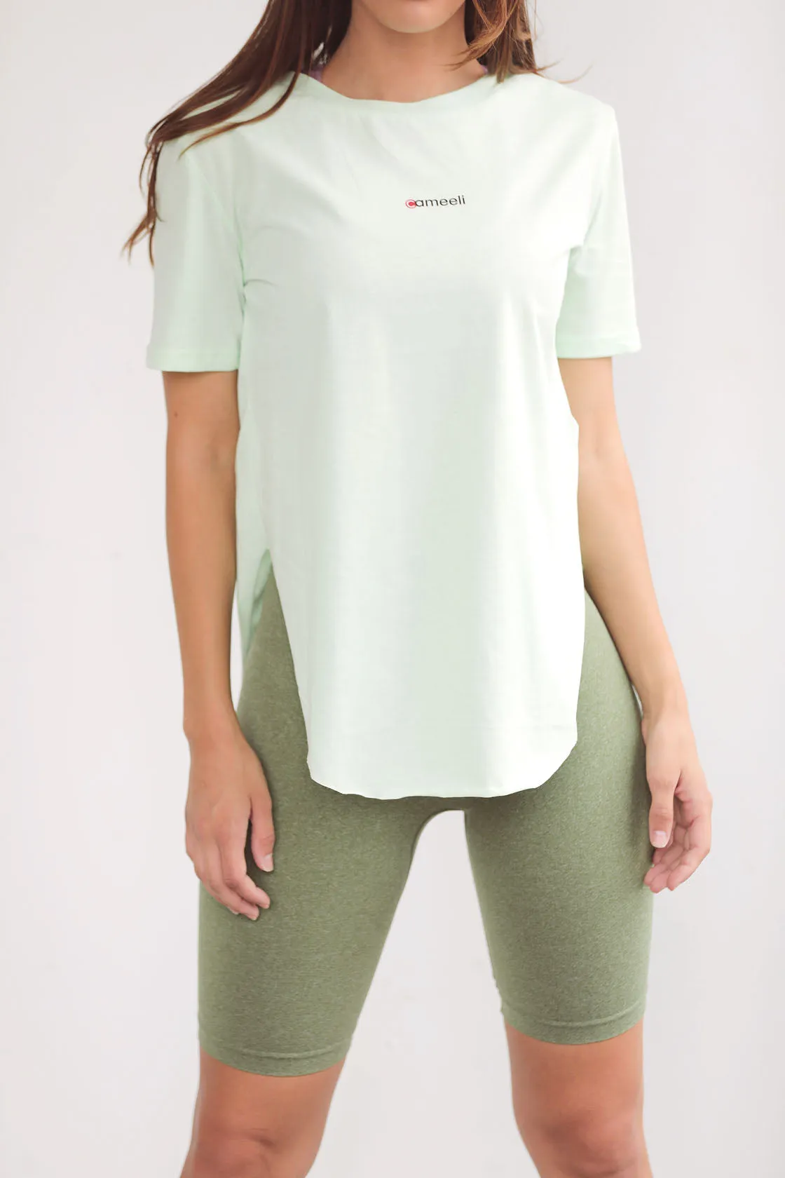 Green Contour Seamless Biker Shorts
