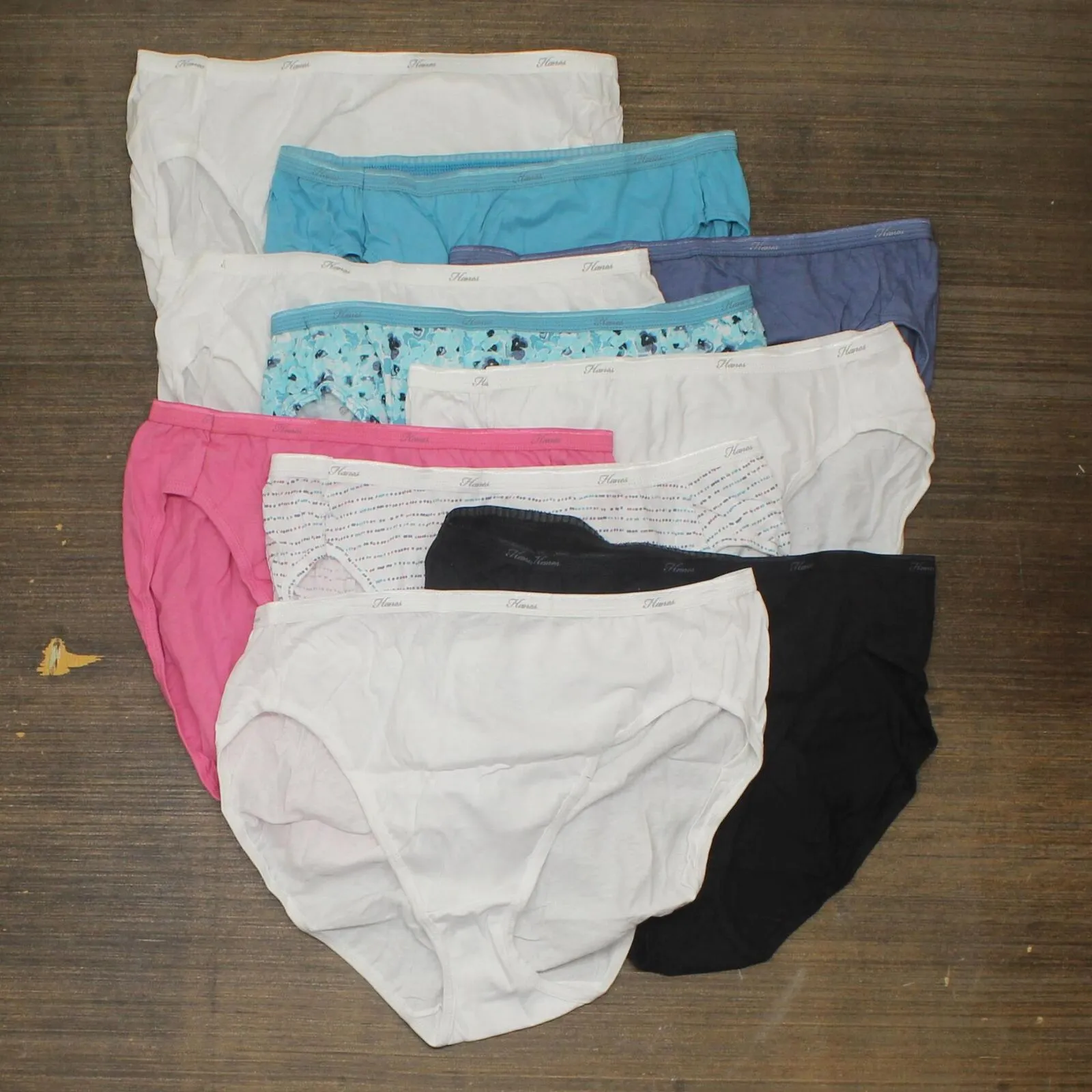 Hanes Women's 10pk Cotton Hi-Cut Briefs PW43AS Colors May Vary 9