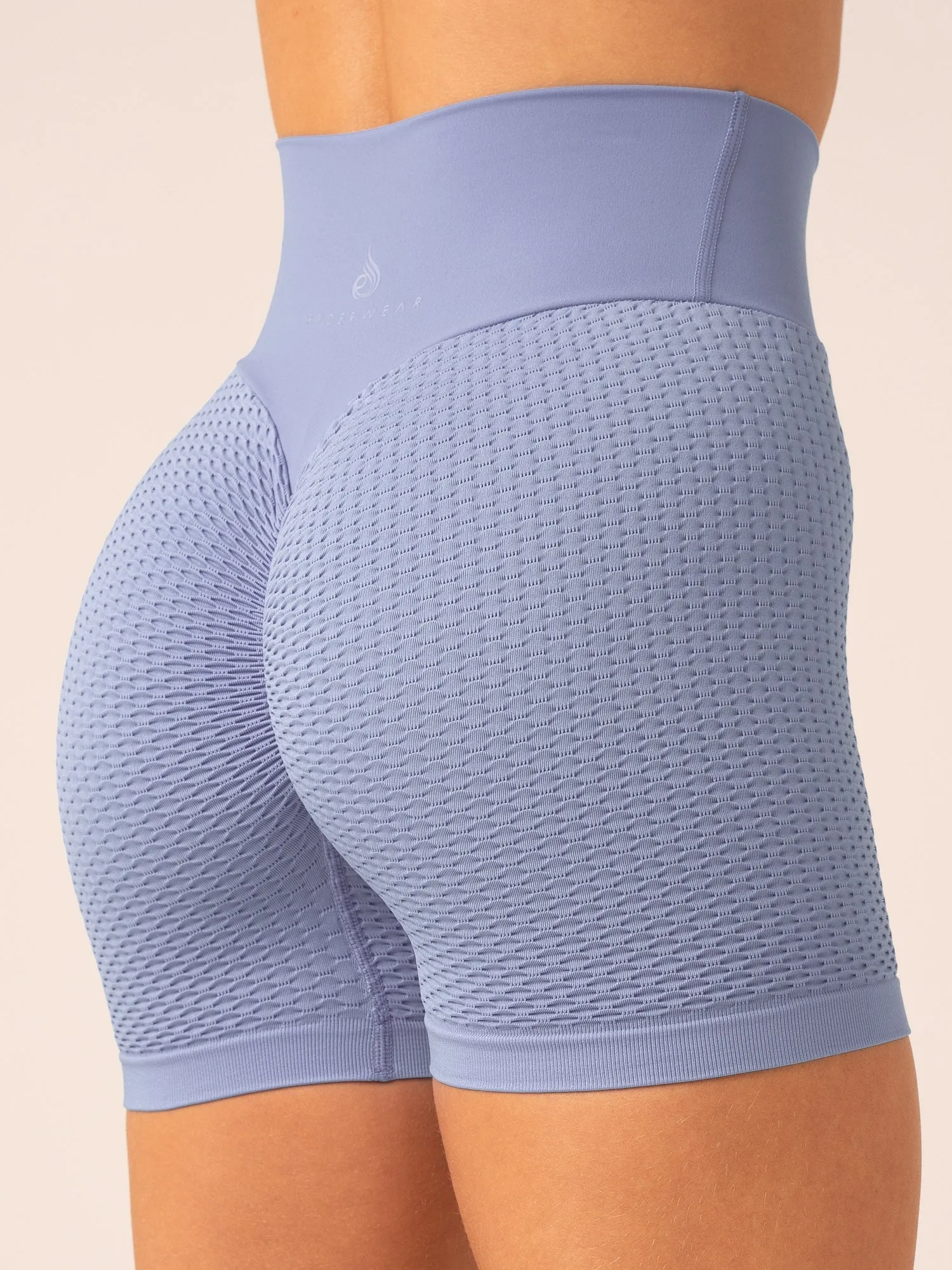 Honeycomb Scrunch Seamless Shorts - Steel Blue