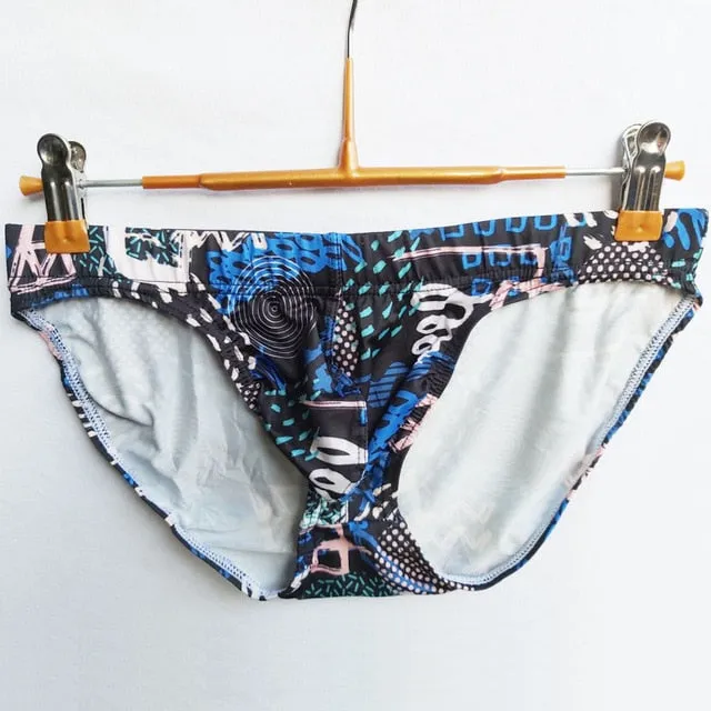 Hot Men Sexy Briefs Printed Breathable Soft Underwear Cucea Underpants Man Comfortable Gay Pants Cueca Male Panties HT023