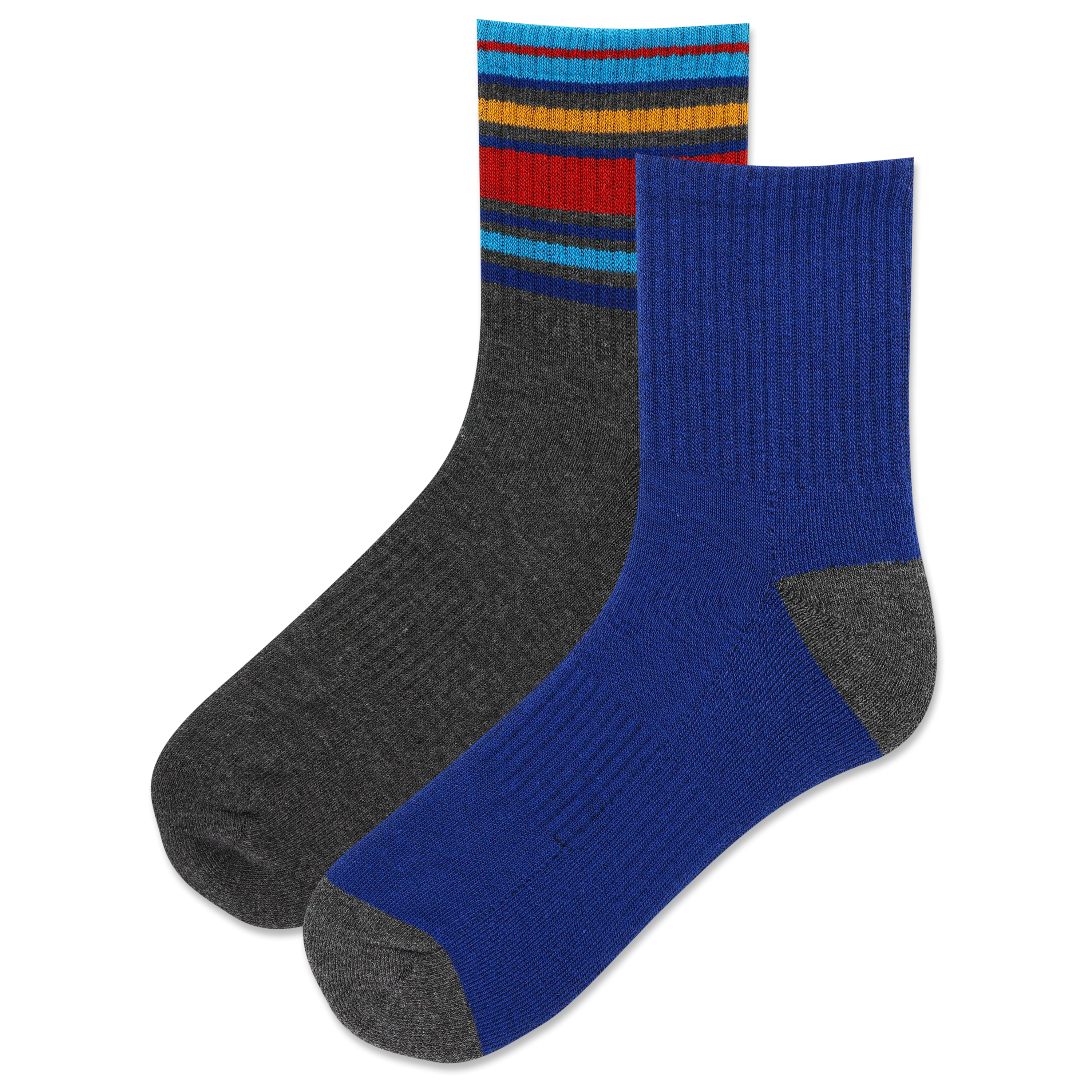 HOTSOX Men's Cuff Stripe Quarter 2 Pair Pack