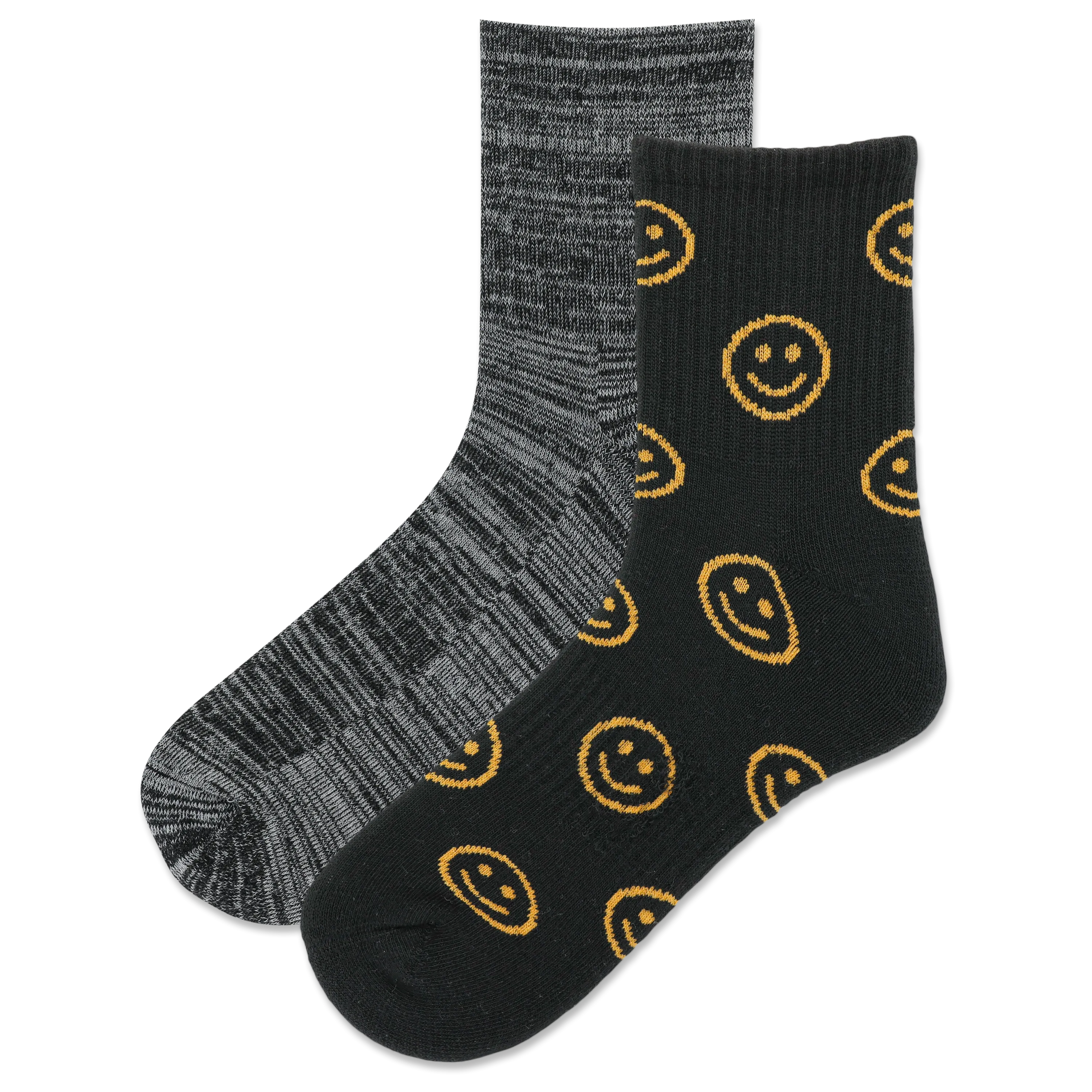 HOTSOX Men's Smiley Face Ankle Sock 2 Pair Pack