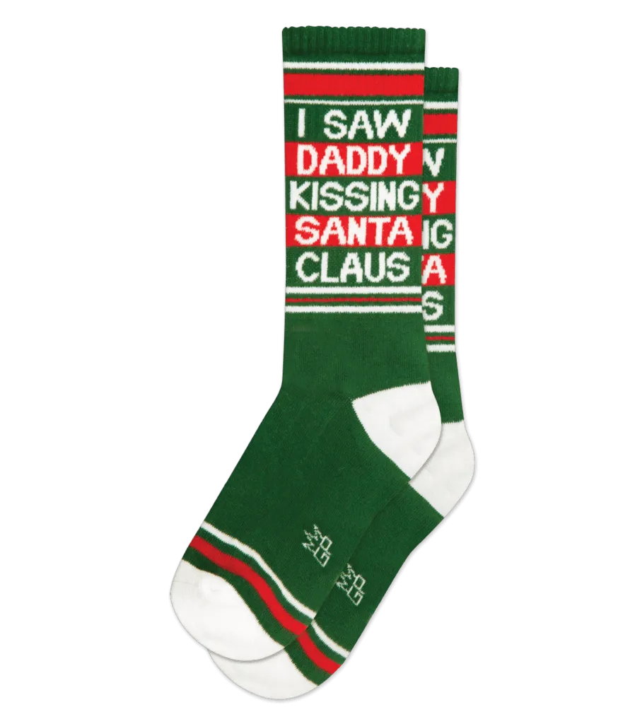 I SAW DADDY KISSING SANTA CLAUS GYM SOCK
