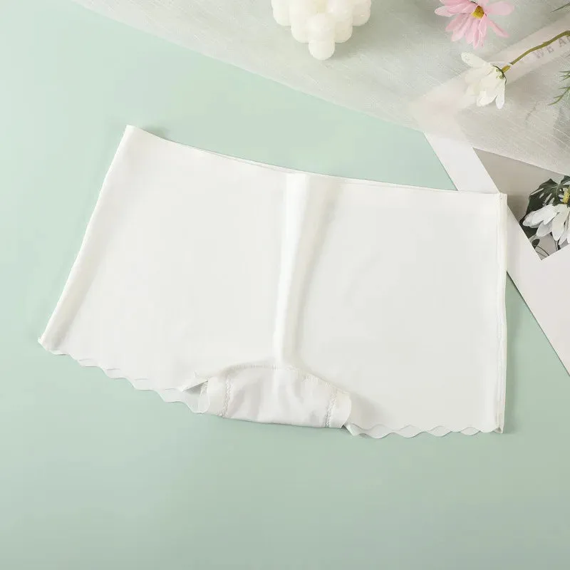 Ice Silk Boyshorts Women Seamless Underwear Cotton Crotch Boxer Shorts Ladies Pants Summer Thin Boyshorts Comfort Panties