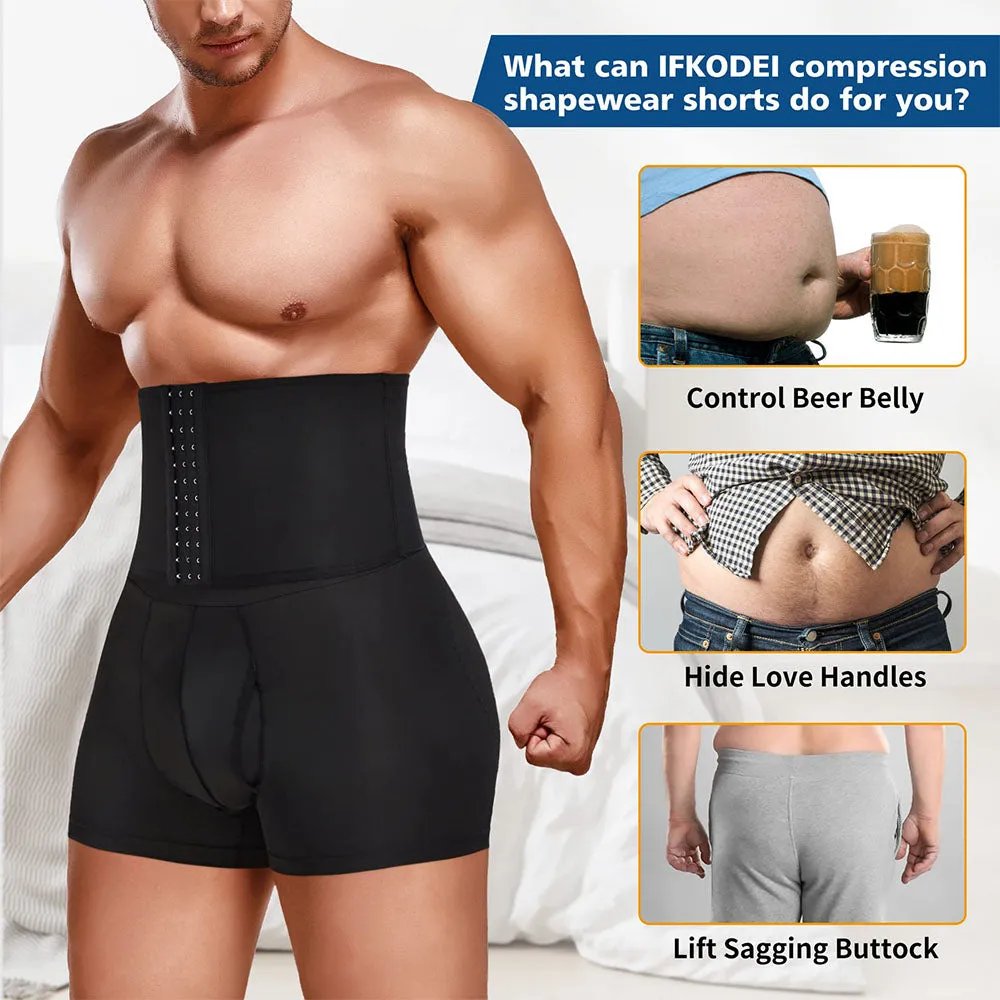 Junlan Men Boxer Briefs with Adjust Waist Girdle