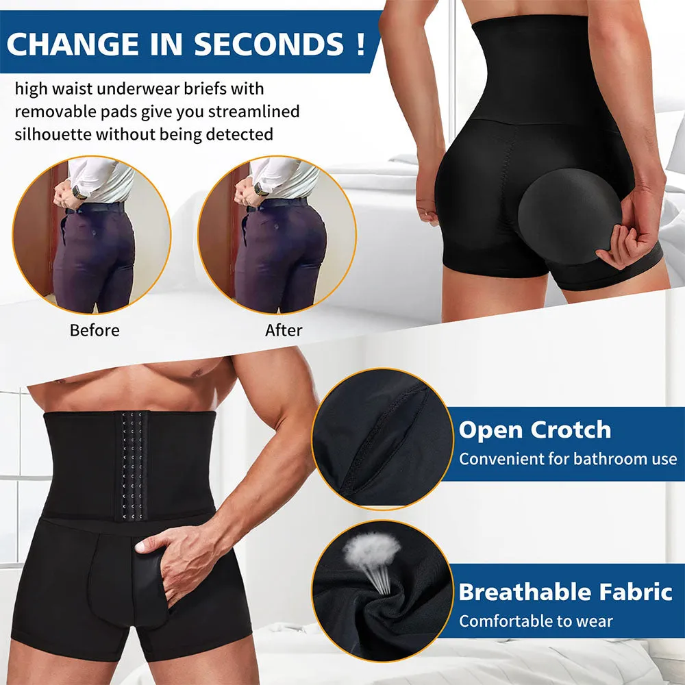 Junlan Men Boxer Briefs with Adjust Waist Girdle