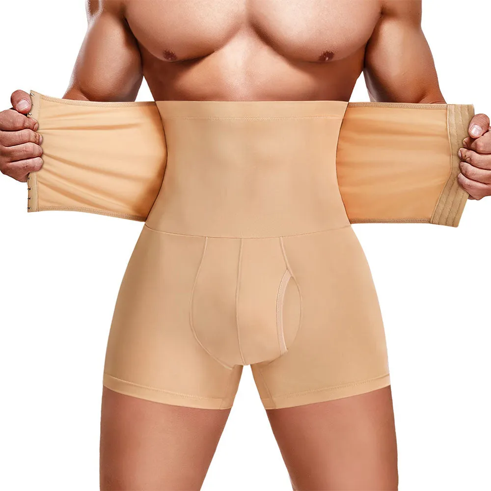 Junlan Men Boxer Briefs with Adjust Waist Girdle