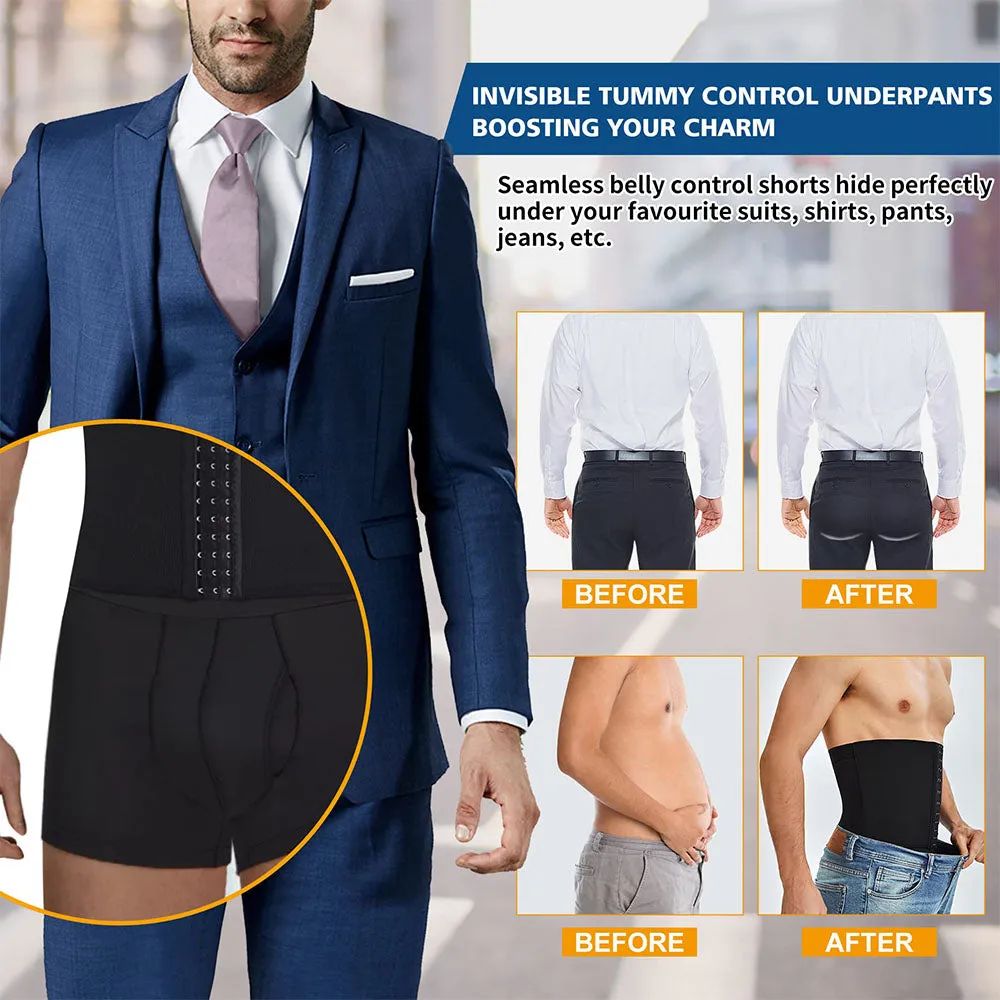 Junlan Men Boxer Briefs with Adjust Waist Girdle