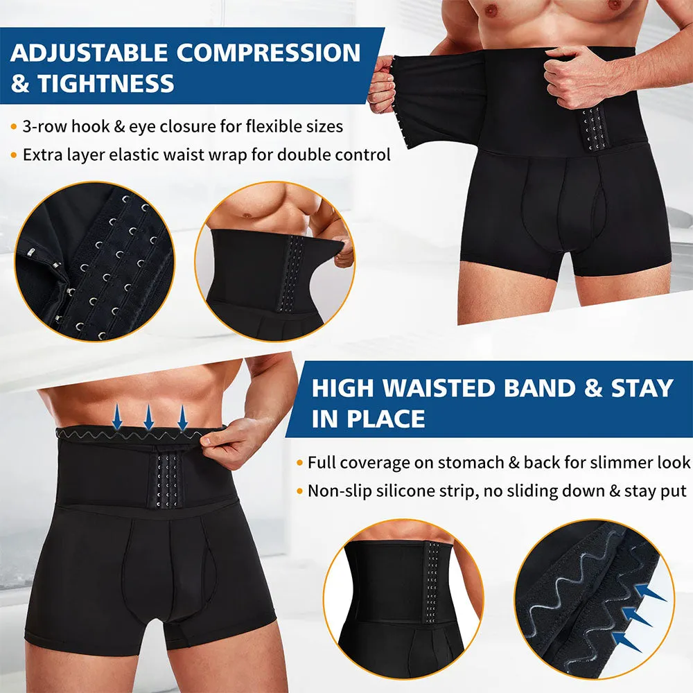 Junlan Men Boxer Briefs with Adjust Waist Girdle