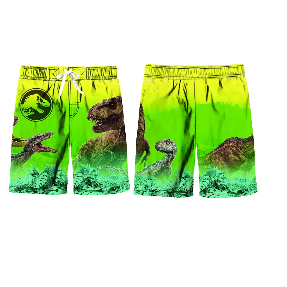Jurassic World Boy Swim Trunks Bathing Suit for Boys Yellow Neon