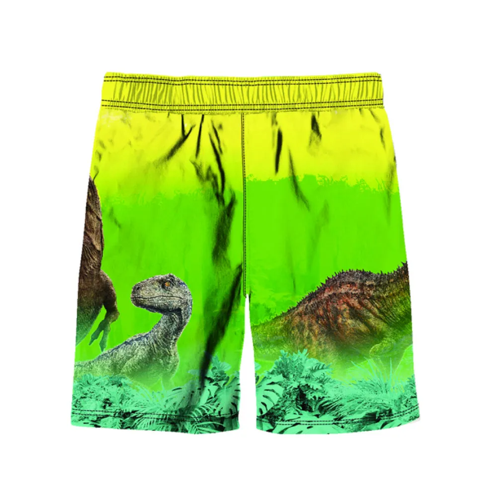 Jurassic World Boy Swim Trunks Bathing Suit for Boys Yellow Neon