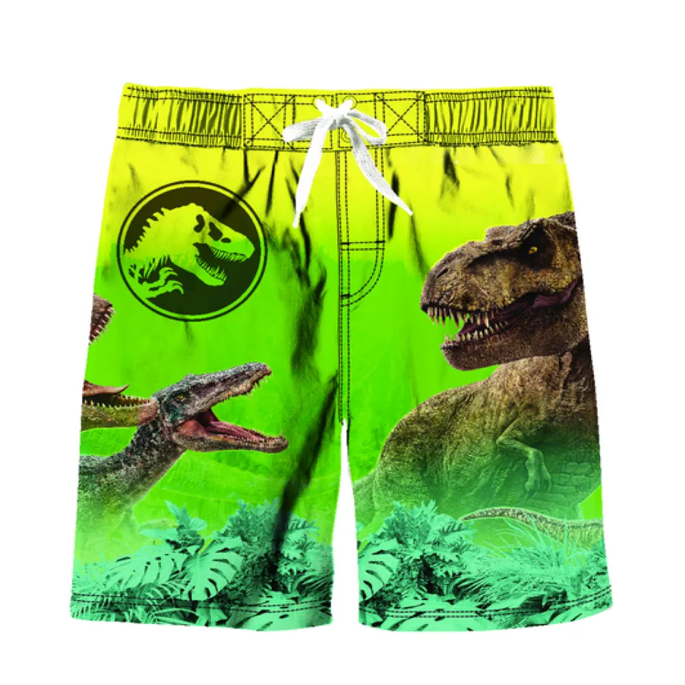 Jurassic World Boy Swim Trunks Bathing Suit for Boys Yellow Neon