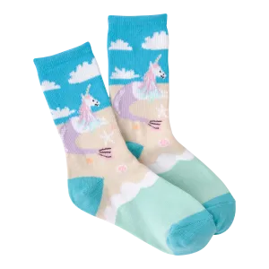 K.Bell Kid's Unicorn Mermaid Crew Sock