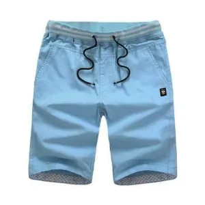 Lace Up Label Design Casual Shorts - Light Blue 4xl