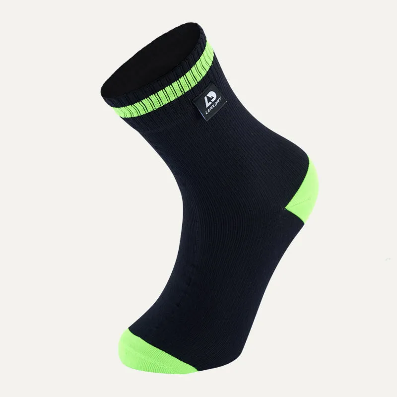LEAKDRY Waterproof Breathable Coolmax Dri-nit Socks Black&Green