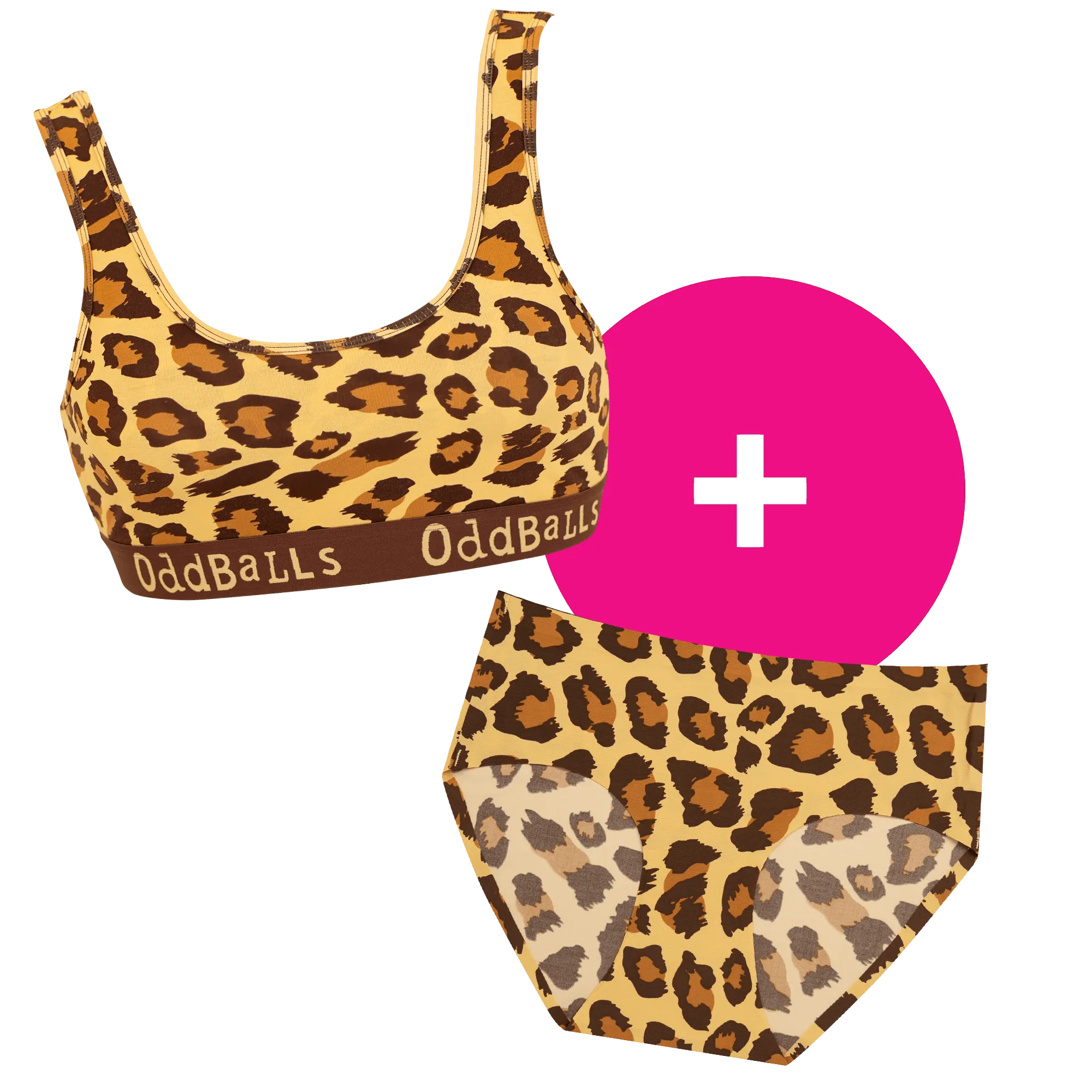 Leopard - Women's Bralette and Seamless Full Brief Bundle
