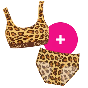 Leopard - Women's Bralette and Seamless Full Brief Bundle