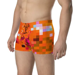 LGBT Mens Boxer Briefs - Orange Checked