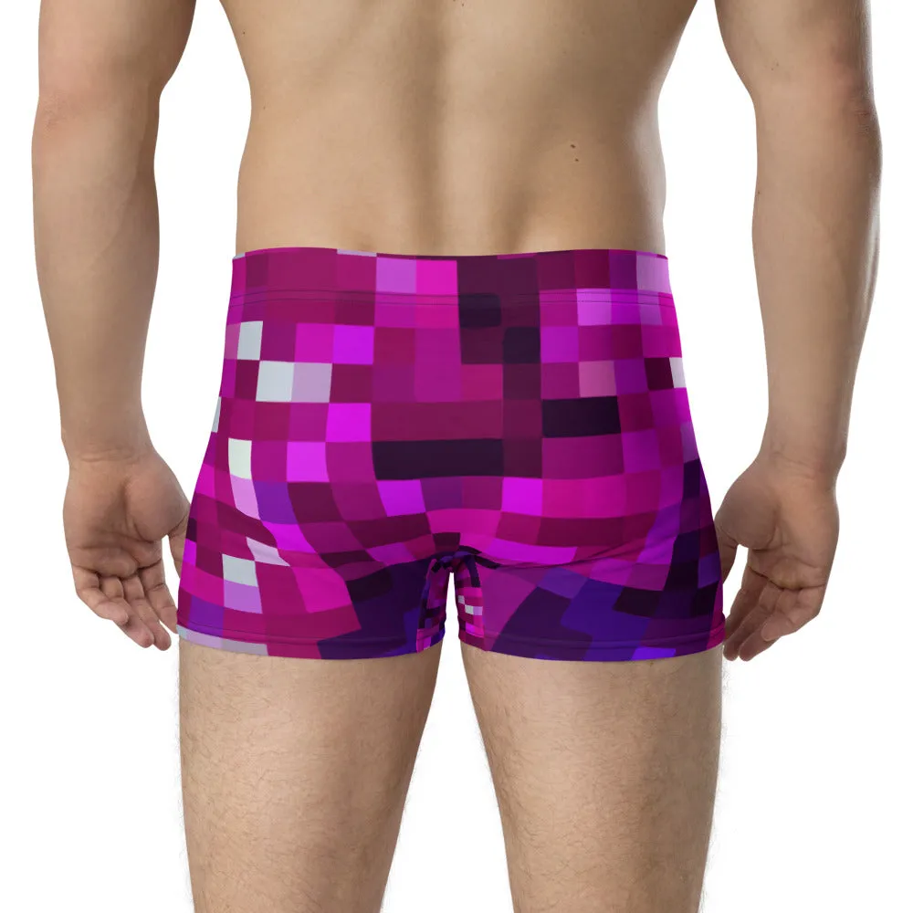 LGBT Mens Boxer Briefs - Purple Checked