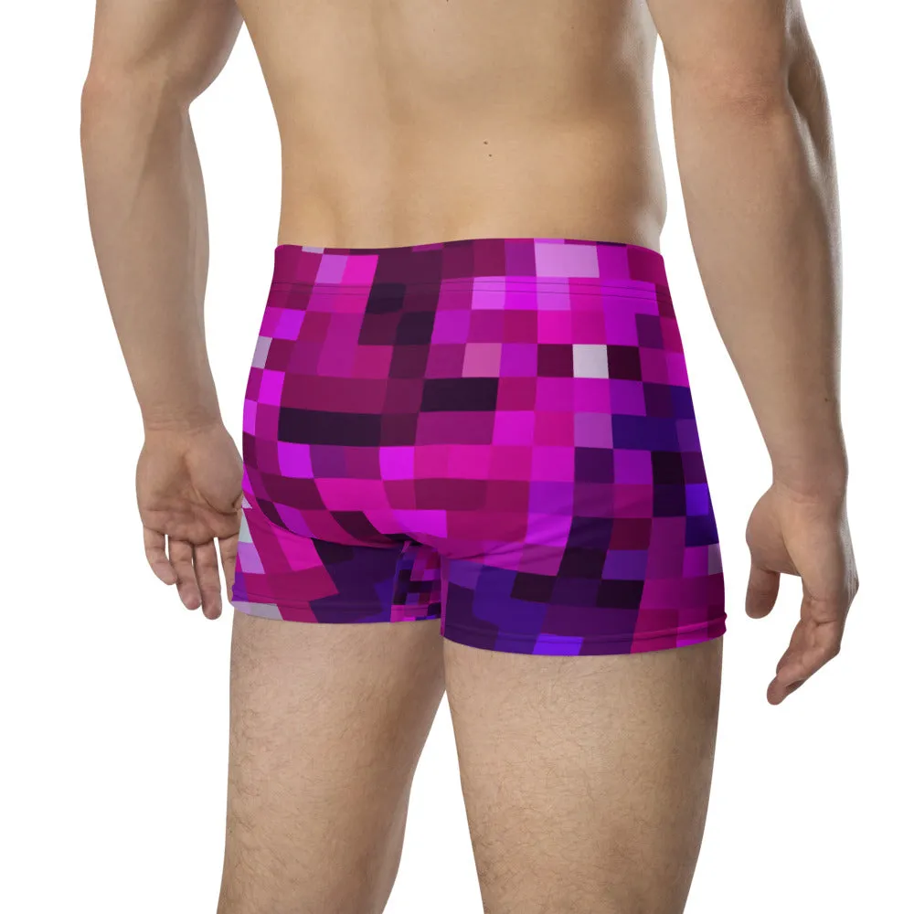 LGBT Mens Boxer Briefs - Purple Checked
