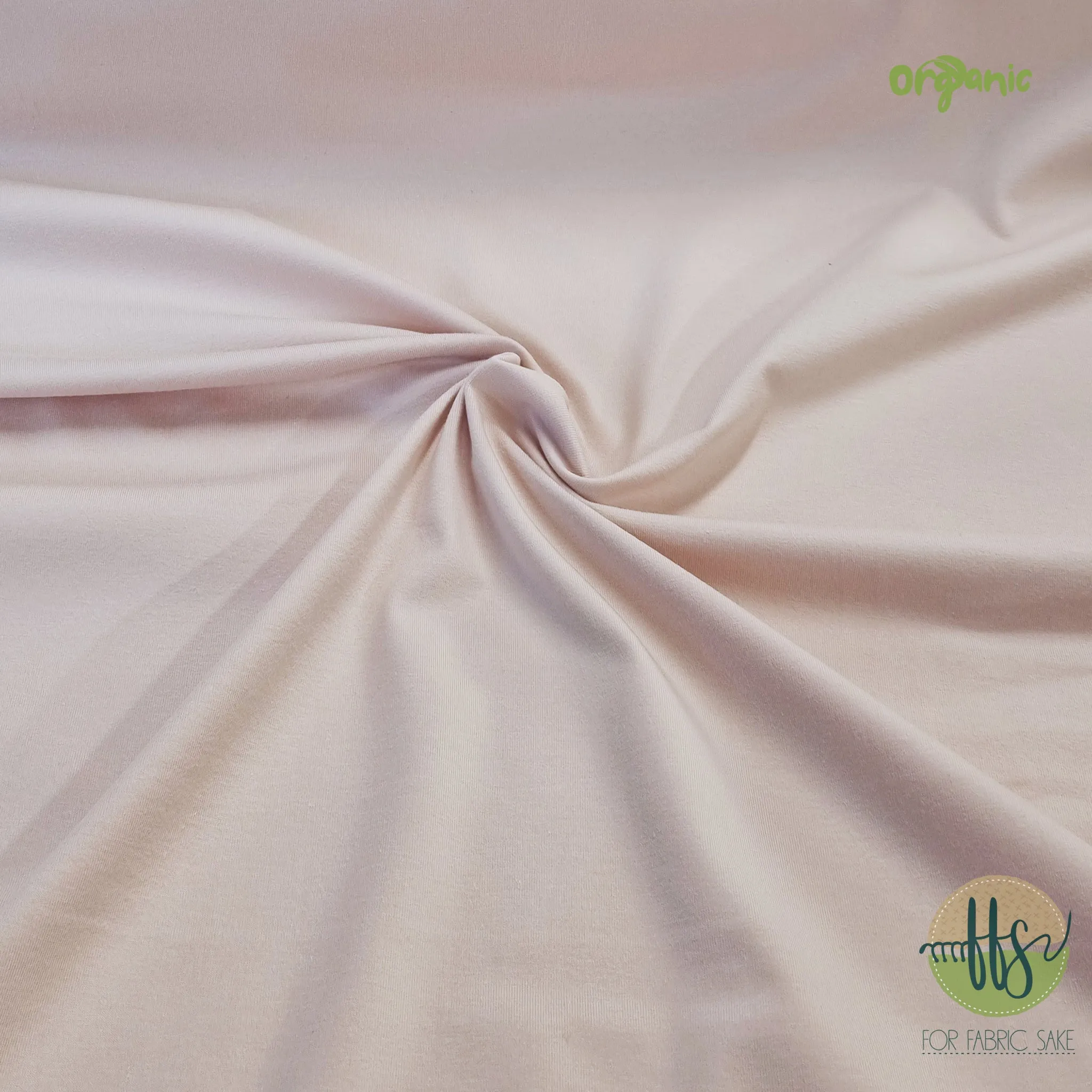 Light Apricot  -ORGANIC Cotton Spandex- 210g-60cm PIECE