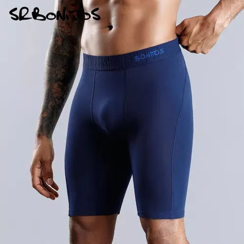 Long Breathable Cotton Men Boxer Underwear