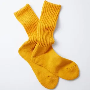 Loose Pile Crew Socks, Yellow