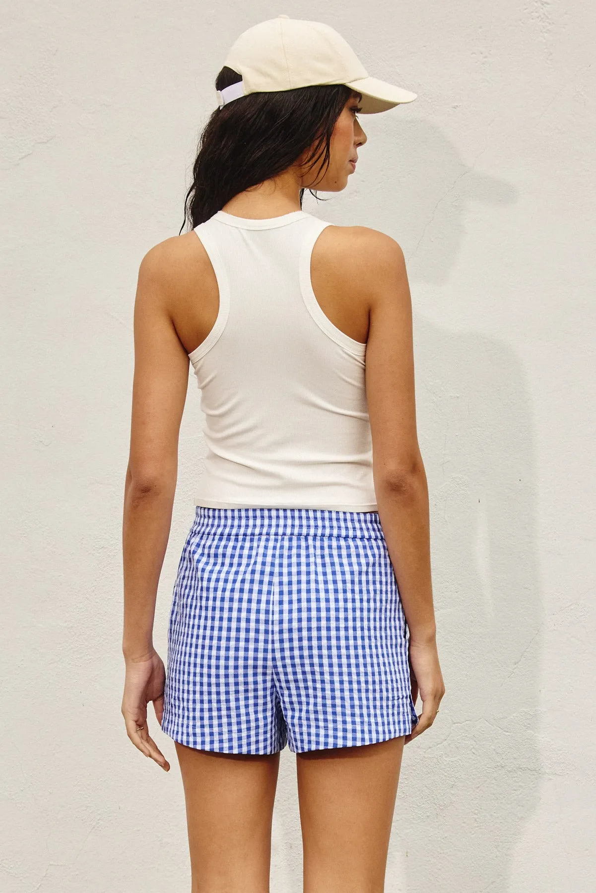 Malay Gingham Button Detail Boxer Shorts