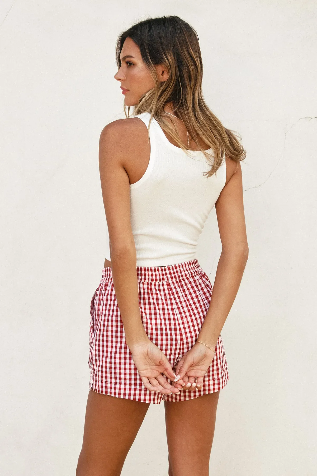 Malay Gingham Button Detail Boxer Shorts