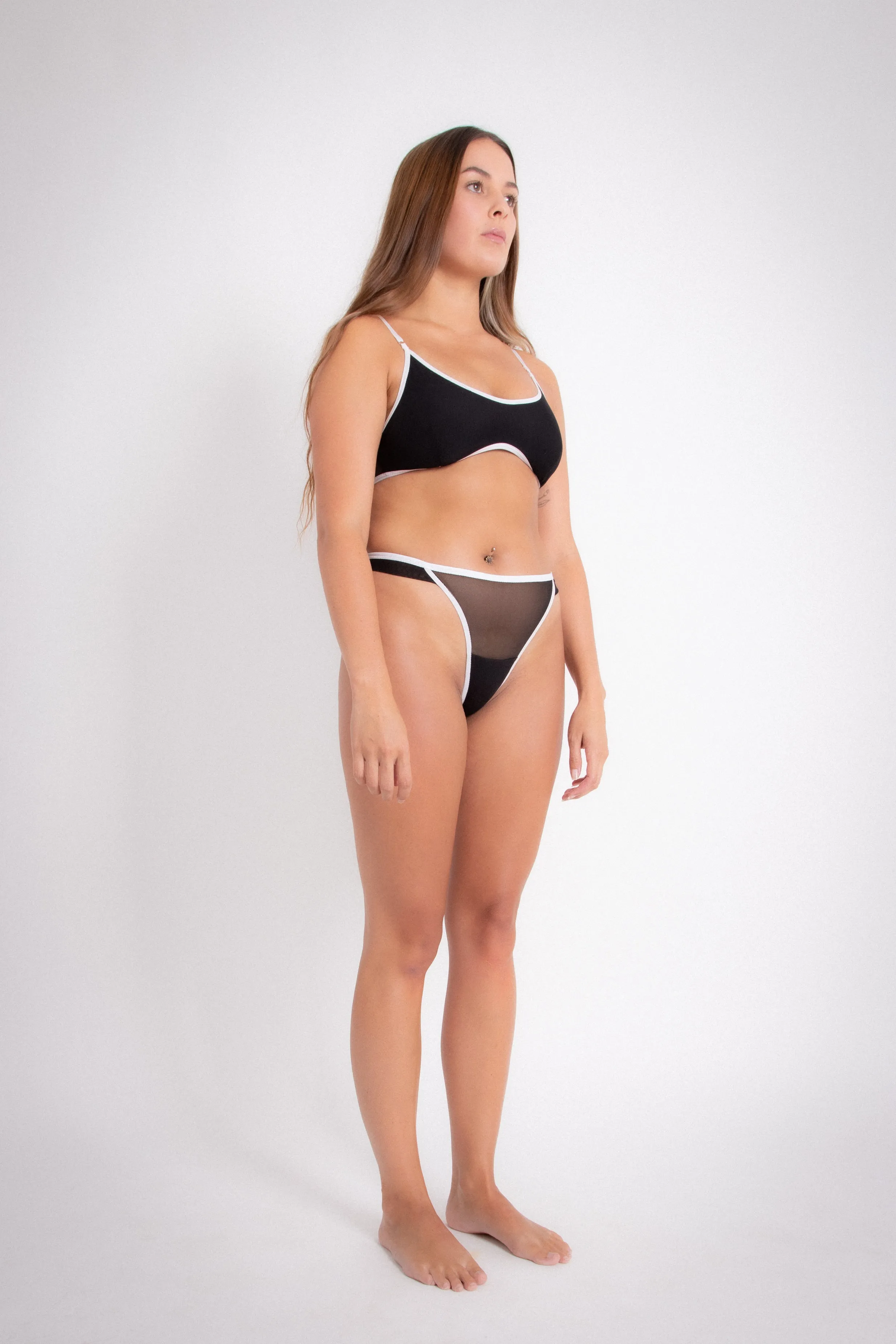 Maria Bralette - White on Black (PO)