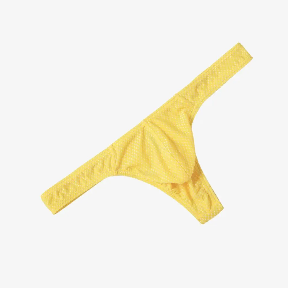 Men's 3D Pouch Honey Comb Pattern Thongs (4-Pack) JEWYEE B703