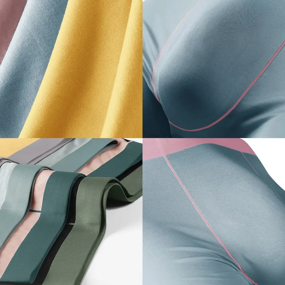 Men's  3D Seamless No-chafe Pouch LENZING Modal Trunks (4 pack) - JEWYEE 8808