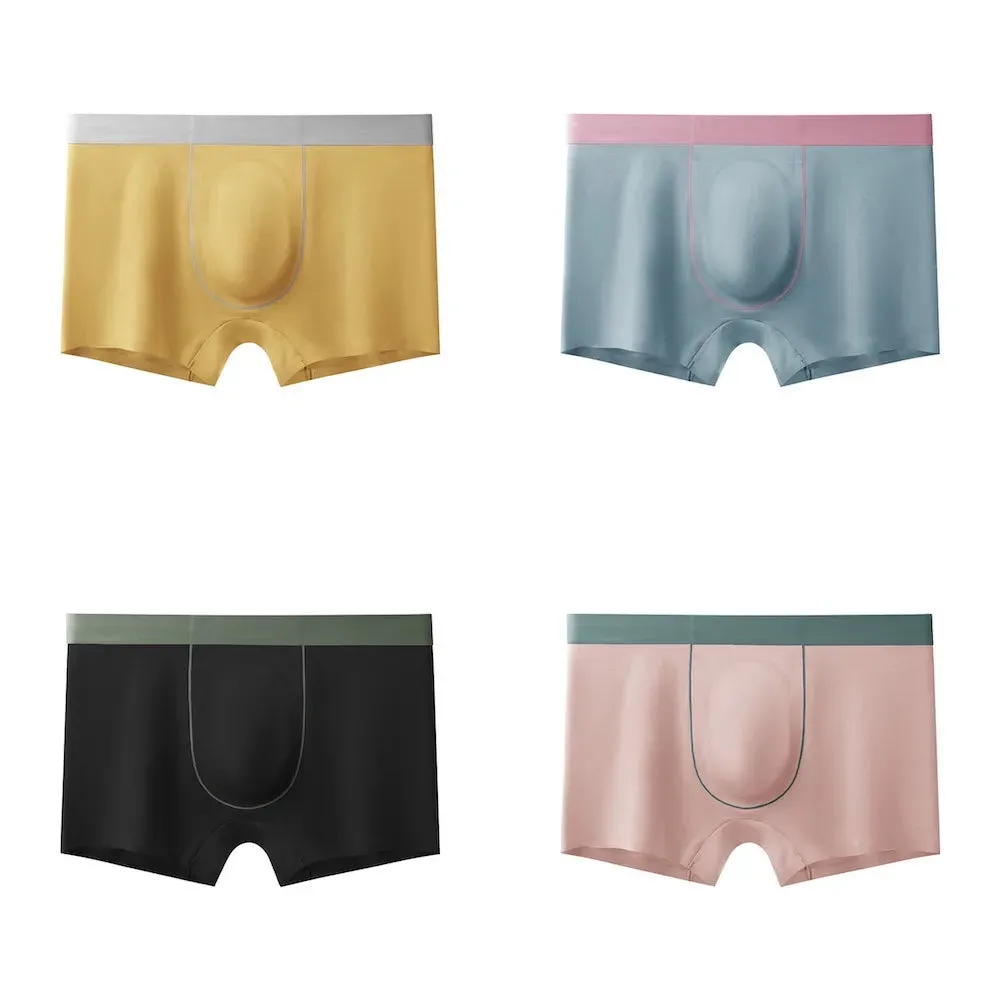 Men's  3D Seamless No-chafe Pouch LENZING Modal Trunks (4 pack) - JEWYEE 8808