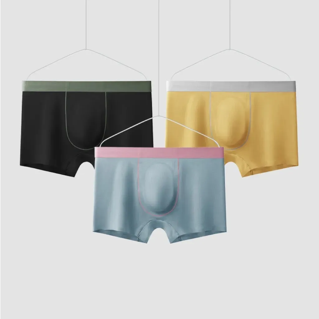 Men's  3D Seamless No-chafe Pouch LENZING Modal Trunks (4 pack) - JEWYEE 8808