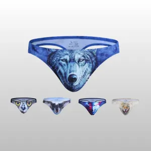 Men's Animal Printed 3D Pouch  Thongs (5-Pack) JEWYEE 1924