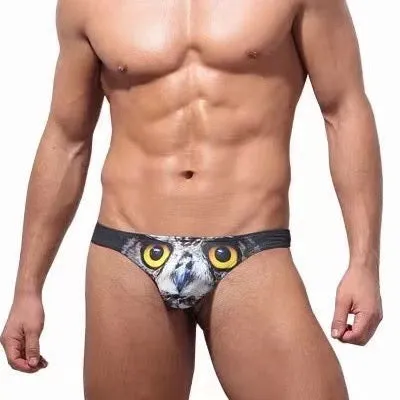 Men's Animal Printed 3D Pouch  Thongs (5-Pack) JEWYEE 1924
