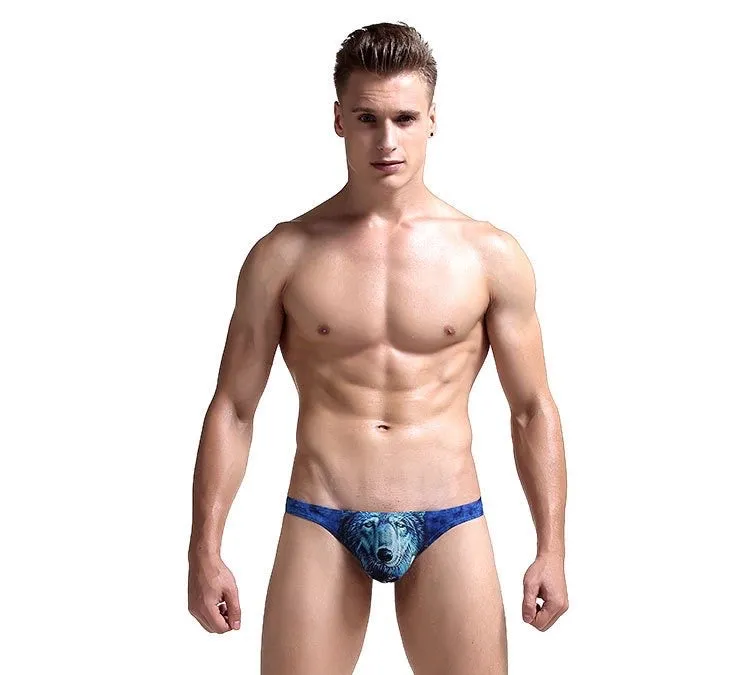 Men's Animal Printed 3D Pouch  Thongs (5-Pack) JEWYEE 1924