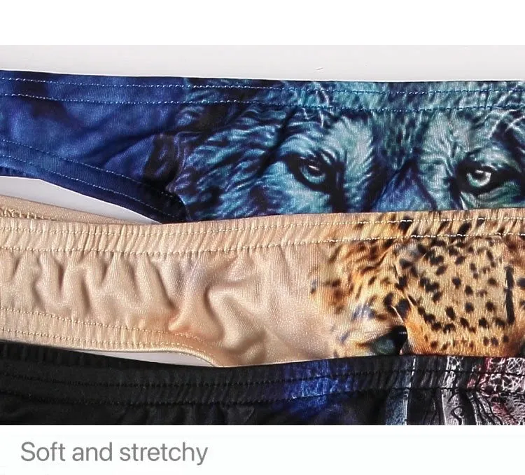 Men's Animal Printed 3D Pouch  Thongs (5-Pack) JEWYEE 1924