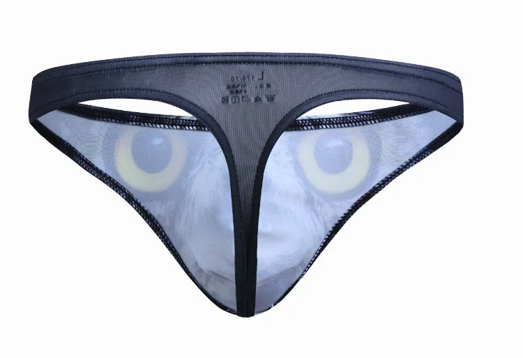 Men's Animal Printed 3D Pouch  Thongs (5-Pack) JEWYEE 1924